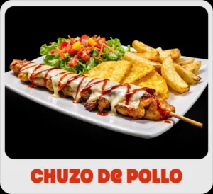 $26.000 | Acompañadas de papas, arepa con queso mozzarella, lechuga, mango y tomate, todo en salsa de la casa.