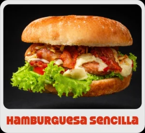 $16.000 | Carne, queso mozzarella, lechuga, tomate, cebolla caramelizada y ripio de papa, con salsas.