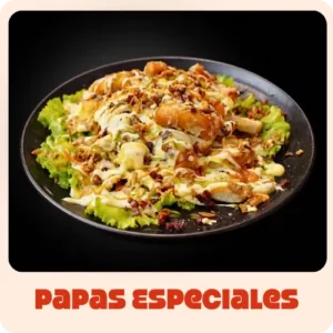 $15.000 | Papitas rústica en cascos, tocineta, queso mozzarellas, cebolla tostada, chorizo coctel y salsas de la casa.
