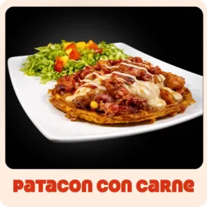 $20.000 | Acompañado de trozos de chicharron, tocineta, maduritos, queso gratinado y porción de ensalada de lechuga, tomate y mango, todo en salsas de la casa.