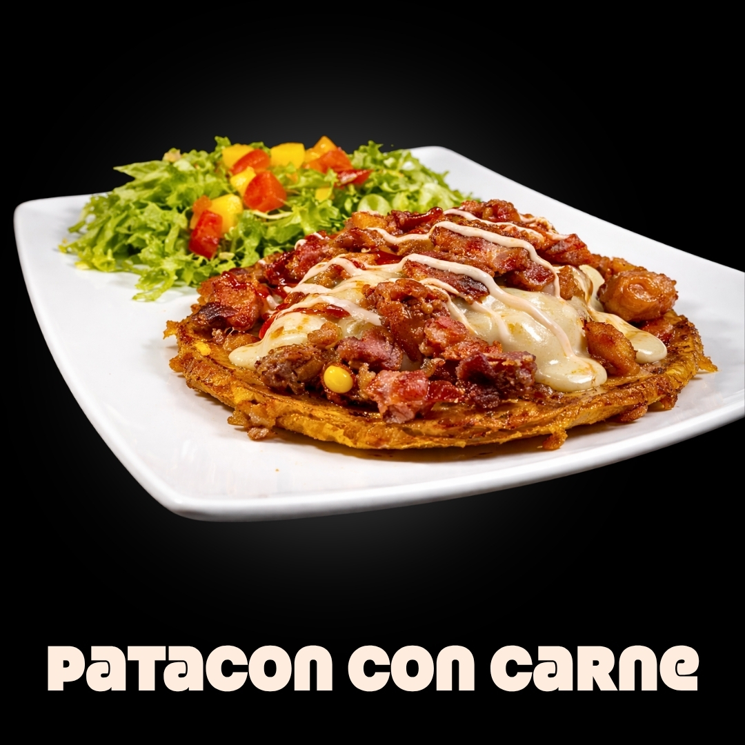 $21.000 | Acompañado de trozos de chicharron, tocineta, maduritos, queso gratinado y porción de ensalada de lechuga, tomate y mango, todo en salsas de la casa.