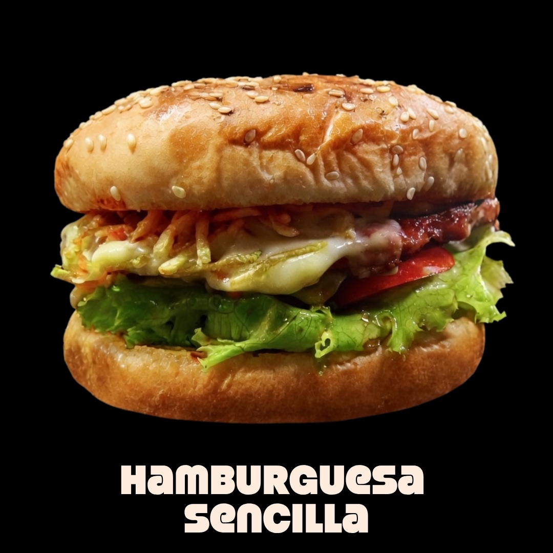 $14.000 | Carne, queso mozzarella, lechuga, tomate, cebolla caramelizada y ripio de papa, con salsas.